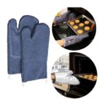 LUVA MAO DE GATO GRAFATEX AZUL CANO CURTA 35CM - Imagem 2