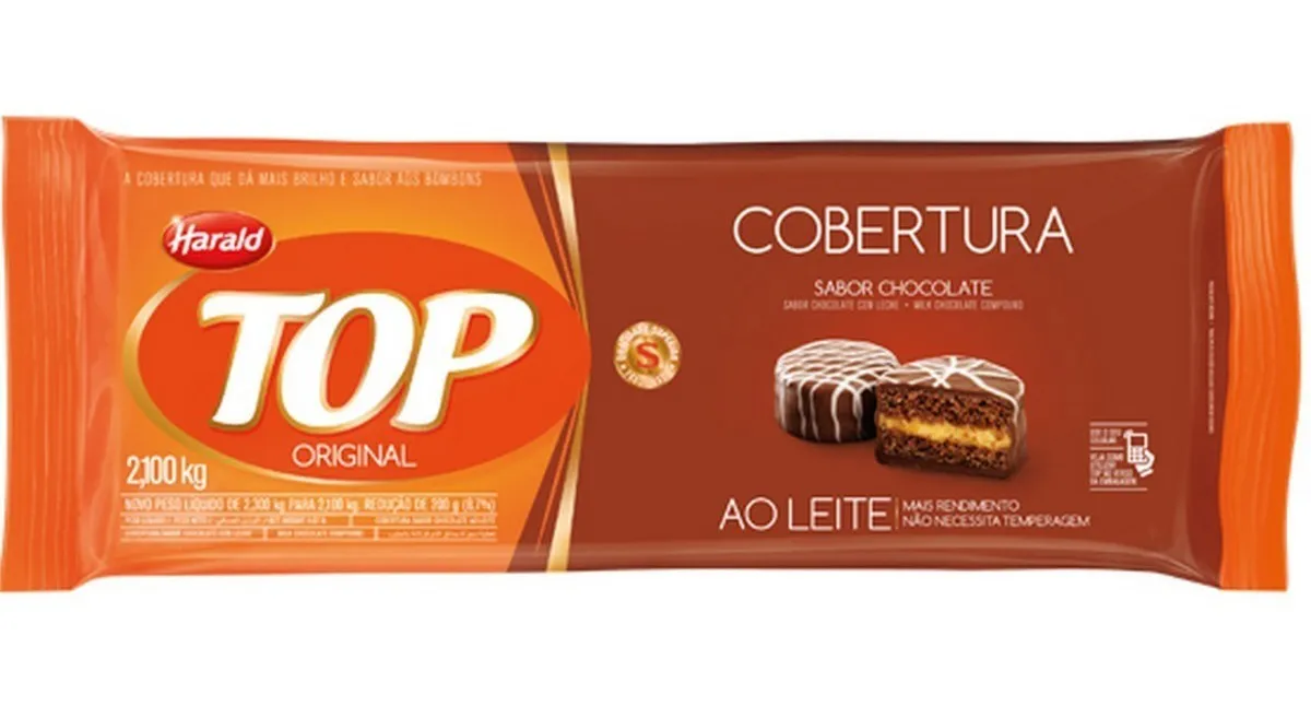 COBERTURA BARRA CHOCOLATE AO LEITE TOP 2,1KG - HARALD - Imagem 1